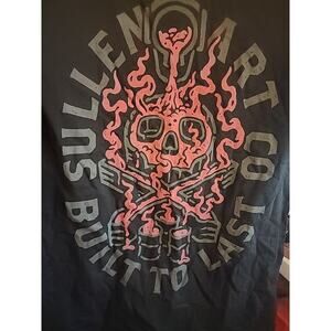 Men's Sullen Art Collective "Built to Last" Skull Flame Small A125 T-shirt Nice